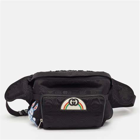 gucci black tenebre logo patch belt bag|Gucci tote bag.